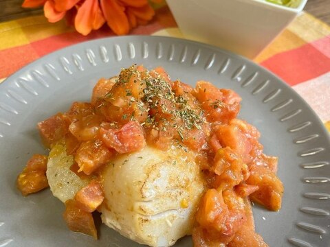 ホタテのトマトソースソテー